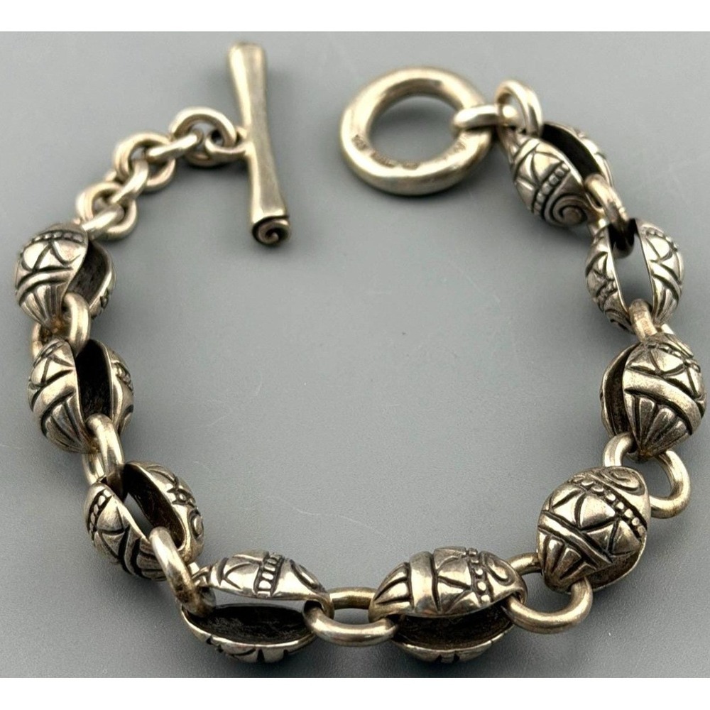 Vintage Sterling Silver Easter Egg Bracelet Mary Schubart Designer 8.5"